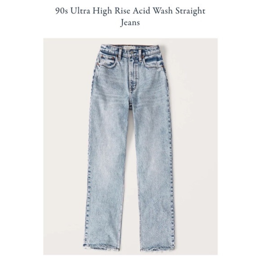 Abercrombie Ultra High Rise 90s Straight Jean Acid Wash